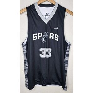 San Antonio Spurs Reversible Black/White Practice Jersey #33 NBA Sz M Aztec Side